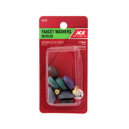 Ace .1 in. D Rubber Beveled Faucet Washer Assortment 9 pk