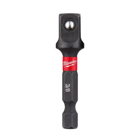 Milwaukee Shockwave Hex/Square 3/8 in. X 2 in. L Socket Adapter Heat-Treated Steel 1 pk
