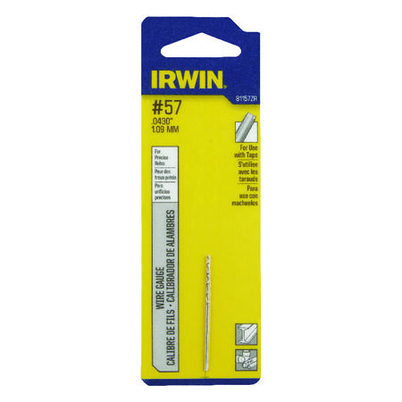 Irwin #57 X 1-3/4 in. L High Speed Steel Wire Gauge Bit 1 pc