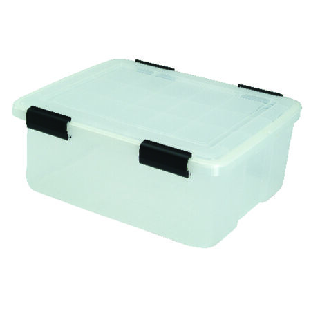 IRIS WEATHERTIGHT 30 quart Clear Storage Box 7.75 in. H X 15.75 in. W X 19.7 in. D Stackable