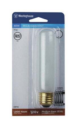 Westinghouse Incandescent Light Bulb 40 watts 285 lumens Tubular T10 White (Frosted) 1 pk