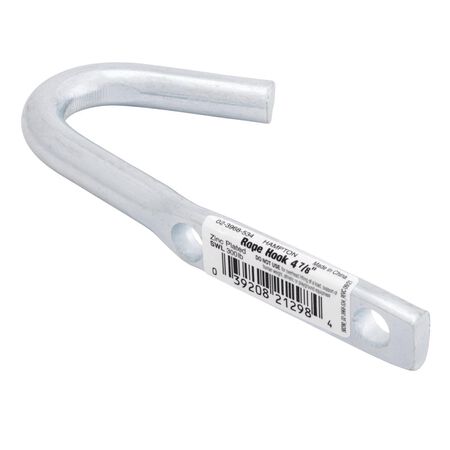 Hampton Small Zinc-Plated Silver Steel 4.875 in. L Rope Binding Hook 300 lb 1 pk