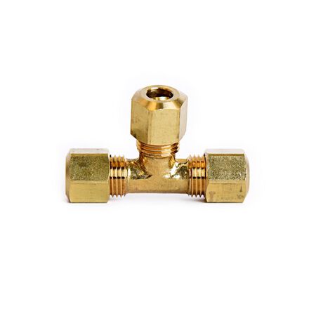 ATC 1/4 in. Compression 1/4 in. D Compression Yellow Brass Tee