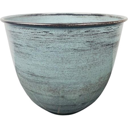 Robert Allen Vanhorne 12 in. W Metal Planter Light Blue
