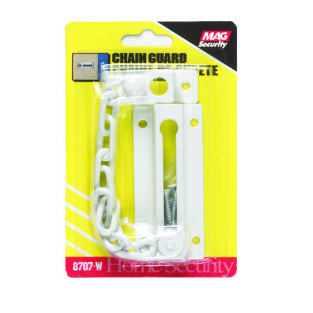 Prime-Line 3.31 in. L White Steel Chain Door Guard