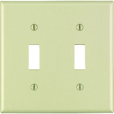 Leviton Ivory 2 gang Thermoset Plastic Toggle Wall Plate 1 pk