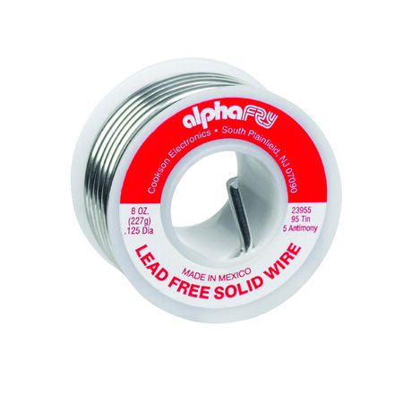 Alpha Fry 8 oz. For Plumbing Solid Wire Solder 95% Tin 5% Antimony Tin / Antimony Lead Free