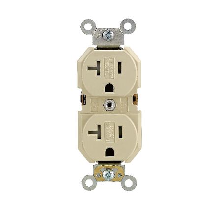 Leviton 20 amps 125 V Duplex Ivory Outlet 5-20R 1 pk
