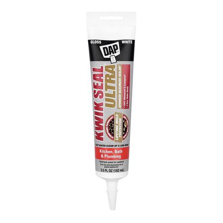DAP Kwik Seal Ultra White Siliconized Acrylic Kitchen and Bath Sealant 5.5 oz