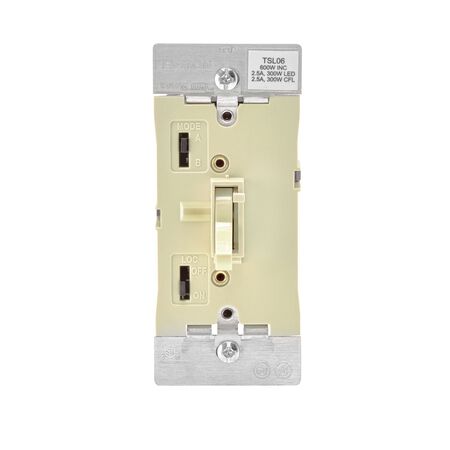 Leviton 2.5 amps 600W-120VAC Incandescent Toggle Dimmer Switch Ivory