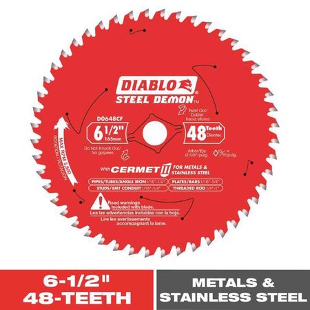 Diablo Steel Demon 6-1/2 in. D X 5/8 in. Stainless Steel Metal Saw Blade 48 teeth 1 Pack