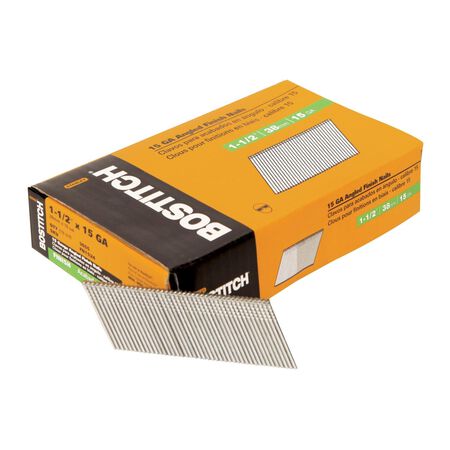Bostitch 1-1/2 in. L X 15 Ga. Angled Strip Coated Finish Nails 25 deg 3655 pk