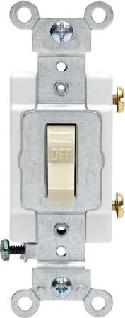 Leviton 20 amps Single Pole Toggle AC Quiet Switch Ivory 1 pk