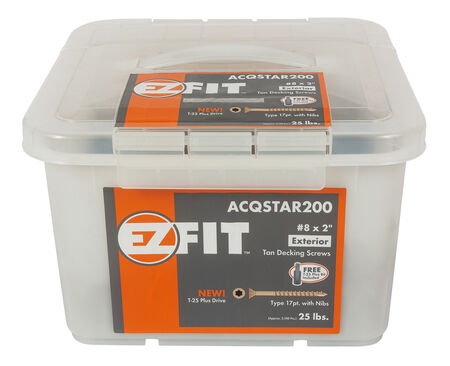 EZ Exterior Screws #8 x 2" T25 T-25 Star 25 lb.