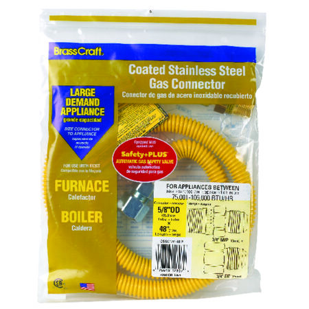 Eastman Safety+Plus 3/4 in. MIP X 3/4 in. D FIP 48 in. Stainless Steel Gas Connector
