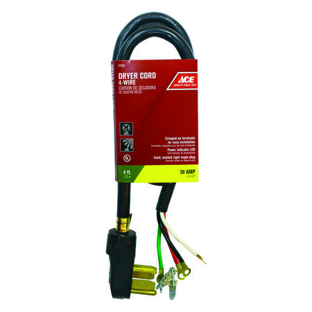 Ace 10/4 SRDT 4 ft. L Dryer Cord 4 Wire