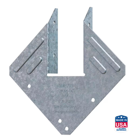 Simpson Strong-Tie Galvanized Steel Hurricane Tie 5-1/4 in. H x 5-1/4 in. W 18 Ga.