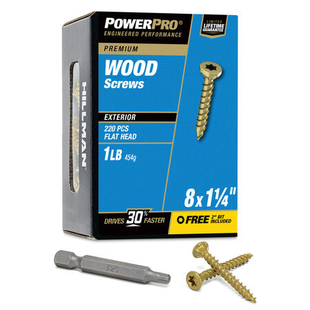 Power Pro Premium Exterior Wood Screws (#8 x 1-1/4 in.) - 220 pc