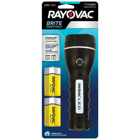 Rayovac Brite Essentials 40 lm Black LED Flashlight D Battery