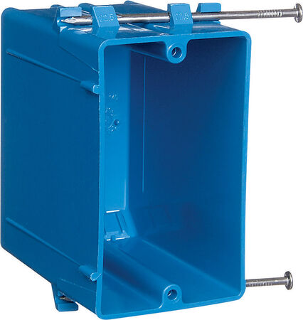 Carlon New Work 22 cu in Rectangle PVC 1 gang Outlet Box Blue