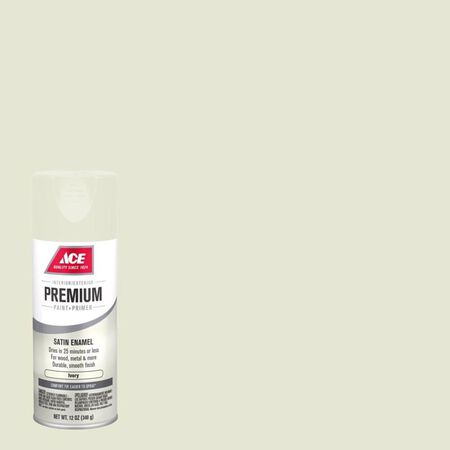 Ace Premium Satin Ivory Paint + Primer Enamel Spray 12 oz