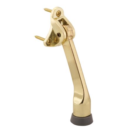 Ace 4 in. W Metal Bright Gold Kick-Down Door Holder Mounts to door and wall 0 in.