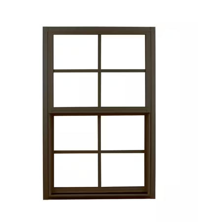 24 in. x 28 in. Bronze Aluminum Insulated Window (4/4 Window Pane Arrangement)