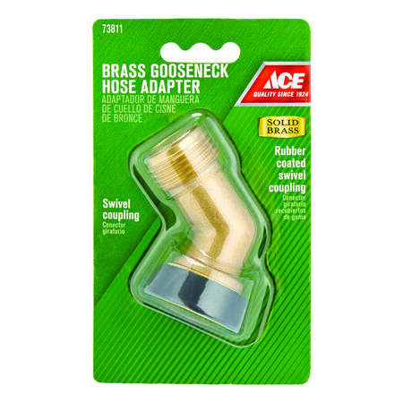 Ace Brass Threaded Male Gooseneck Hose Adapter