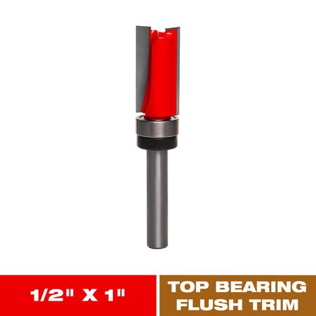 Diablo 1/2 in. D X 2-5/8 in. L Carbide Top Bearing Flush Trim Router Bit