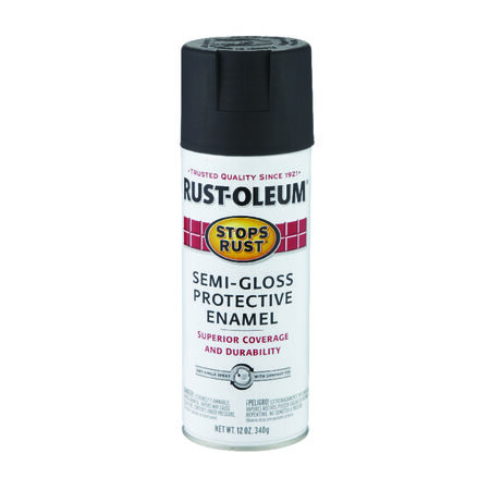 Rust-Oleum Stops Rust Semi-Gloss Black Spray Paint 12 oz