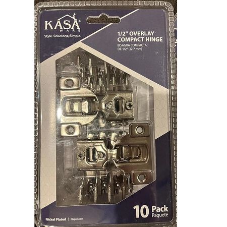 KasaWare 10-pack 1/2 in. Overlay Compact Hinge