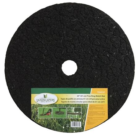 Landscapers Select M-10101-3l Mulch Mat, 24 In Dia, 1/2 In Thick, Crumb Rubber, Dark Brown