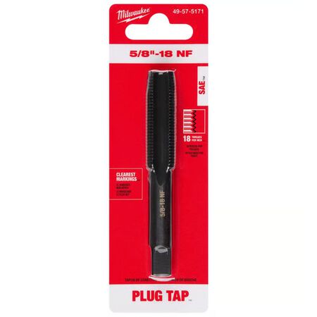 Milwaukee SAE 5/8-18 NF Straight Flute Plug Tap