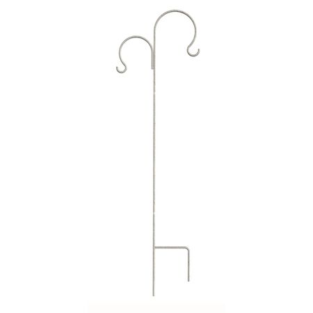 Panacea Distressed White Steel French Country Shepherd's Hook 72 in. H