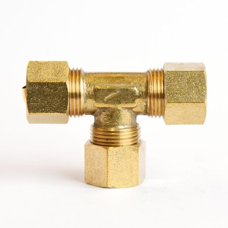ATC 1/2 in. Compression 1/2 in. D Compression Yellow Brass Tee