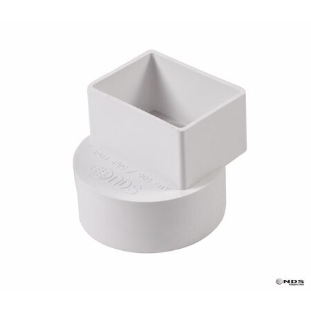 NDS Schedule 35 2 in. Hub each X 3 in. D Female PVC Flush Downspout Adapter 1 pk