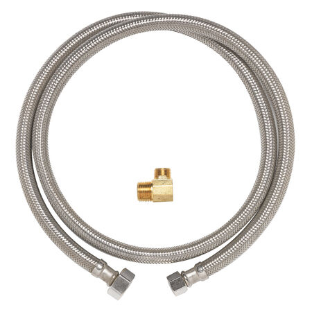 Ace 1/2 in. FIP T X 3/8 in. D Compression 48 ft. Braided Stainless Steel Dishwasher Supply Line