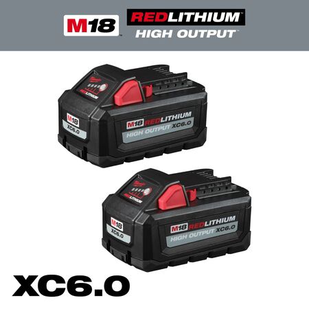 Milwaukee M18 REDLITHIUM HIGH OUTPUT XC6.0 Battery Pack 2 pack