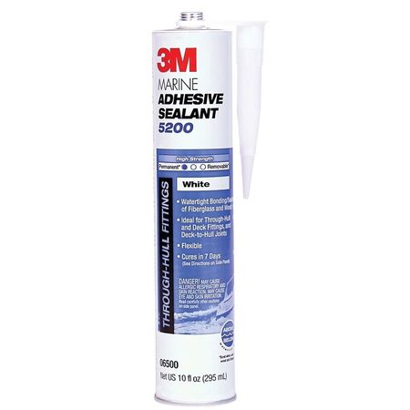 3M White Polyurethane Marine Adhesive and Sealant, 0.1 Gallon Cartridge