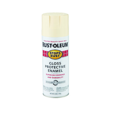Rust-Oleum Stops Rust Gloss Antique White Spray Paint 12 oz