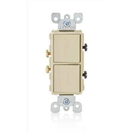 Leviton Decora 15 amps Single Pole Combination AC Quiet Switch Ivory 1 pk