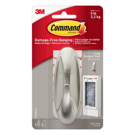 3M Command Large Metal Designer Hooks 4.125 in. L 1 pk
