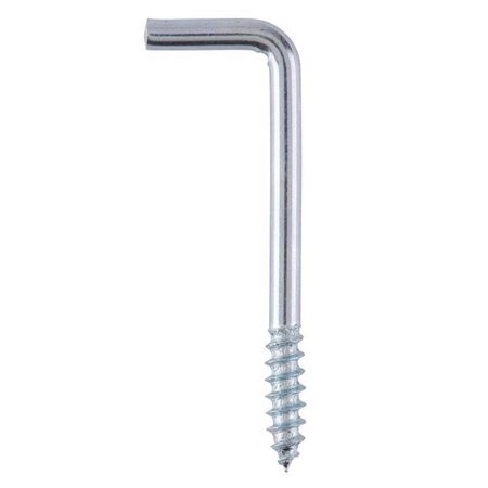 Ace Small Zinc-Plated Silver Steel 1.8125 in. L Square Bend Screw Hook 15 lb 6 pk