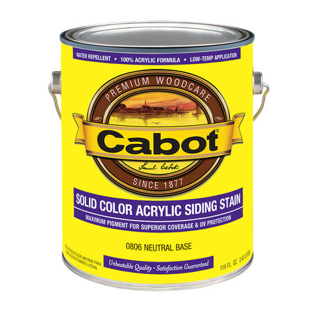 Cabot Solid Tintable 0806 Neutral Water-Based Acrylic Siding Stain 1 gal.