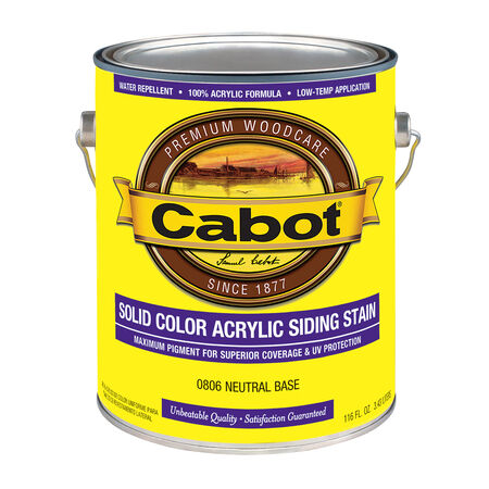 Cabot Solid Tintable 0806 Neutral Water-Based Acrylic Siding Stain 1 gal.