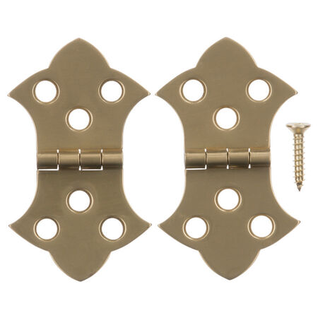 Ace 1-5/16 in. W X 2-1/4 in. L Polished Brass Brass Decorative Hinge 2 pk
