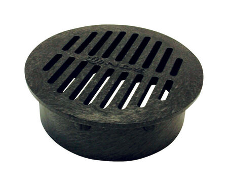 NDS 6-3/4 in. Black Round Polyethylene Drain Grate