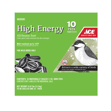 Ace Assorted Species Sunflower Seeds Suet 11 oz (10-PACK)
