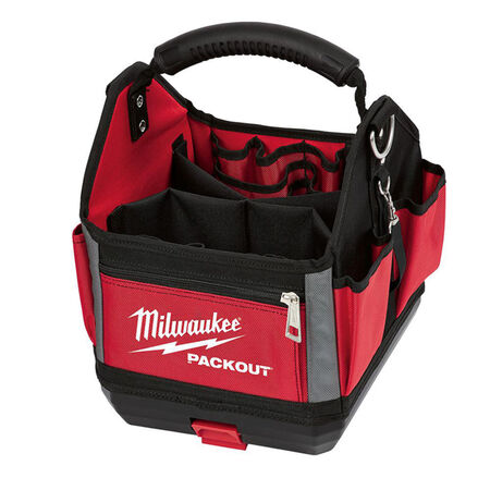 Milwaukee PACKOUT 11 in. W X 13 in. H Ballistic Polyester Tool Tote 28 pocket Black/Red 1 pc