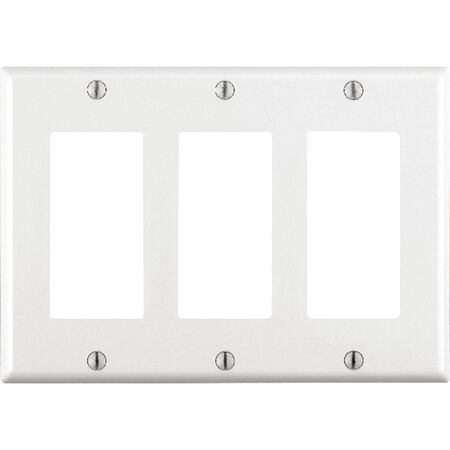 Leviton White 3 gang Thermoset Plastic Decorator Wall Plate 1 pk
